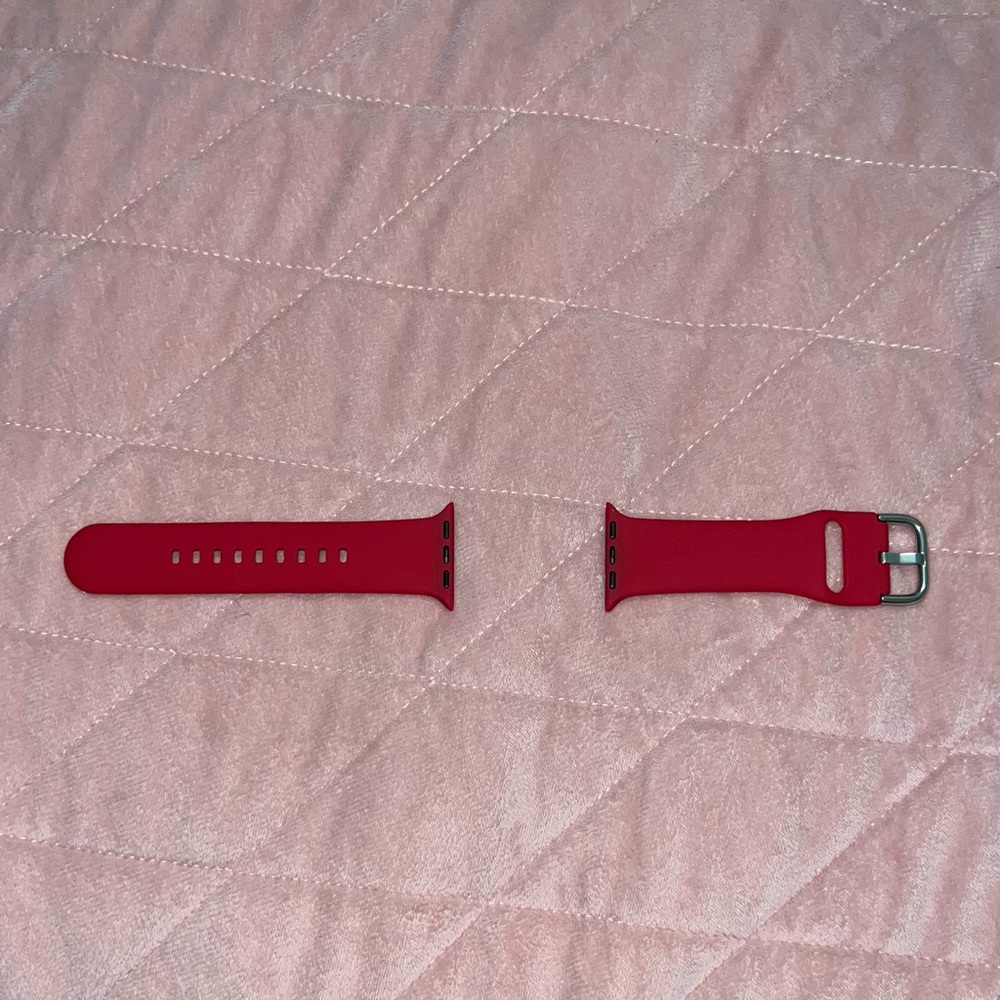 Red Silicone Apple Watch Band Unisex Replacement Band Accessory Sporty New